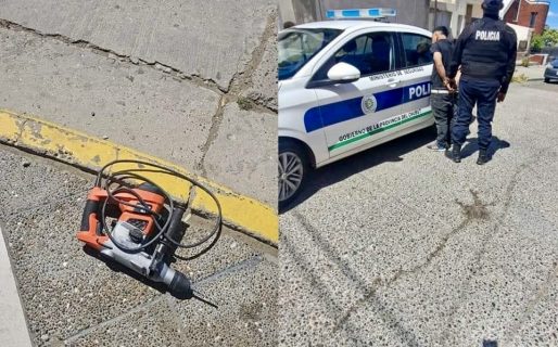 Estaba trabajando en un local, un ladrón le robó un taladro pero lo detuvieron