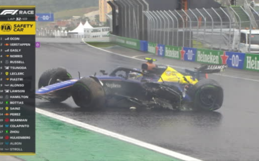 Así fue el impactante choque que dejó a Franco Colapinto afuera del Gran Premio de Brasil de F1