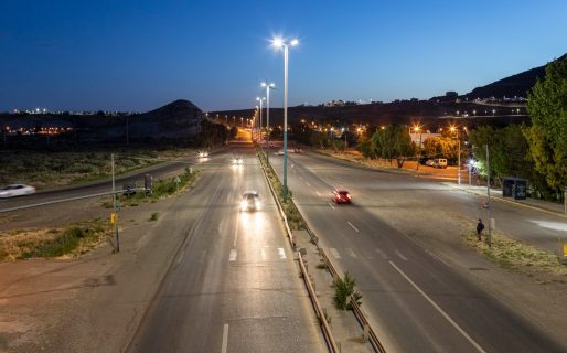 Instalaron luminarias LED en un tramo de la Ruta N° 3