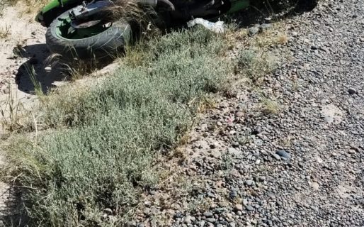 Un motociclista fue trasladado al hospital tras despistar sobre Ruta 25