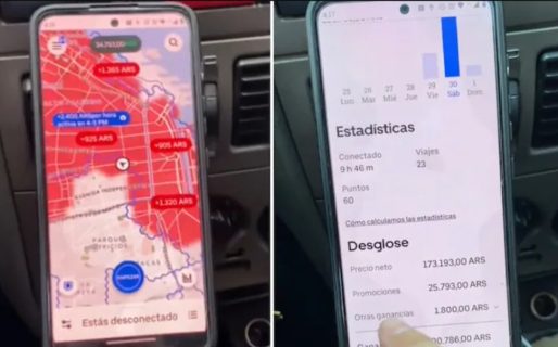 Un conductor de una aplicación reveló cuánto gana en un fin de semana y el precio impactó a todos