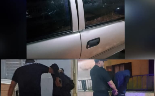 Forzó la puerta de un vehículo para robar una billetera y terminó detenido