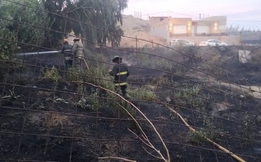 Otro incendio de pastizales, esta vez frente al Crematorio de la SCPL
