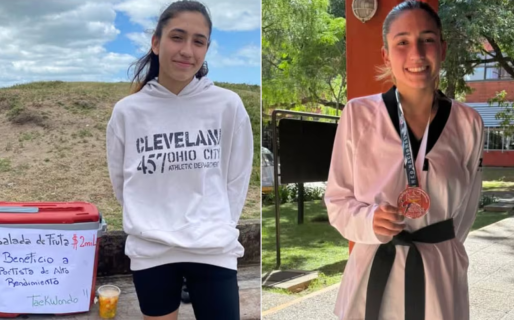 La historia de Priscila Rodríguez, es campeona de Taekwondo y vende ensaladas de fruta para poder competir