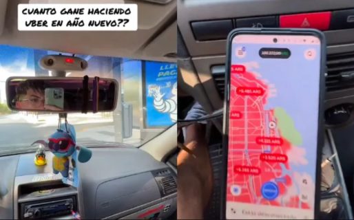 Trabaja como Uber, reveló cuánto ganó en Año Nuevo y sorprendió a todos en TikTok