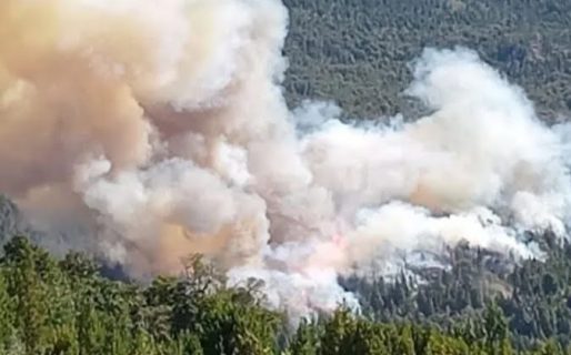 Descontrolado incendio camino al Cajón del Azul