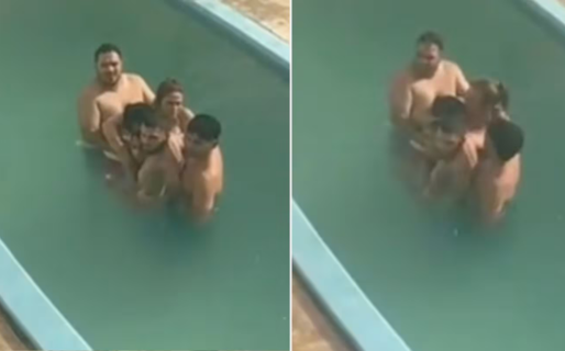 Una familia se fue de vacaciones a Brasil y quedó atrapada en una pileta por un insólito motivo