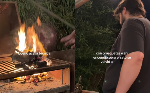 Una joven de Comodoro grabó el primer asado de su novio y se volvió viral «por suerte salió»