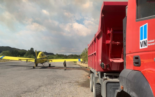 Vialidad Nacional suma esfuerzos en la lucha contra los incendios en Los Alerces y Nahuelpan