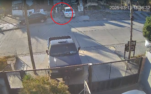 Arruinó la puerta de un auto y robó un bolso