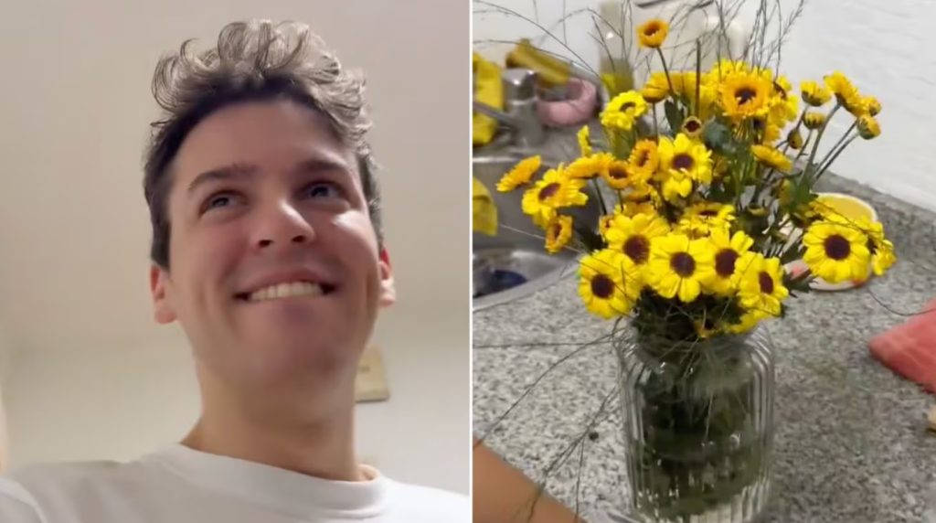 Un joven quiso sorprender a su novia con un ramo de flores pero el ...