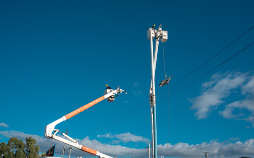 Reducción de calzada por tareas de alumbrado público en Ruta 3