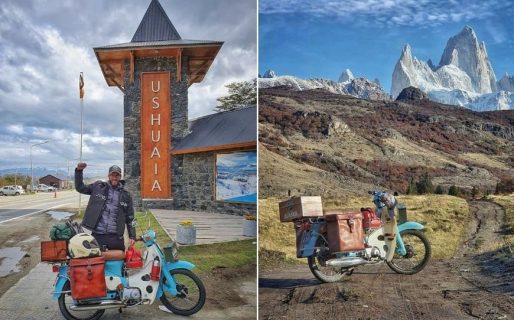 De Ushuaia a Alaska en una moto de 90 cc: la gran aventura de un argentino