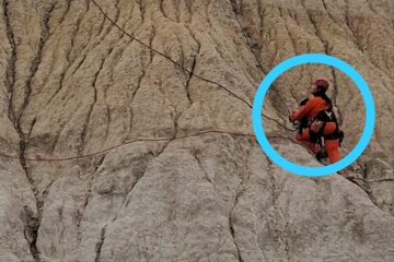 Final feliz: Rescataron a la perra atrapada en el cerro de Comodoro