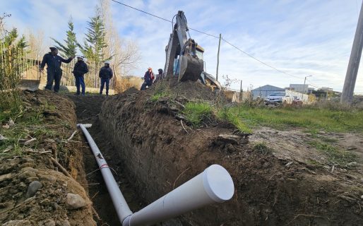 Con un 70% de avance continúan los trabajos para la red cloacal en el barrio Gesta de Malvinas