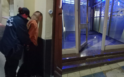 Una mujer fue detenida por romper la puerta de un comercio en pleno centro