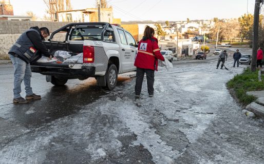 Por las fuertes heladas, el Municipio intensifica el trabajo de limpieza de calles y avenidas