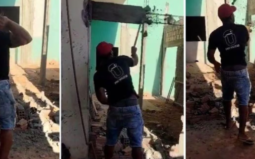 Lo despidieron de una obra en construcción y rompió todo a mazazos tras denunciar que no le pagaron