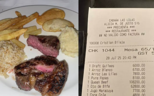 Fue a comer a un restaurante, pidió ojo de bife, chorizo y cerveza: mostró el ticket final
