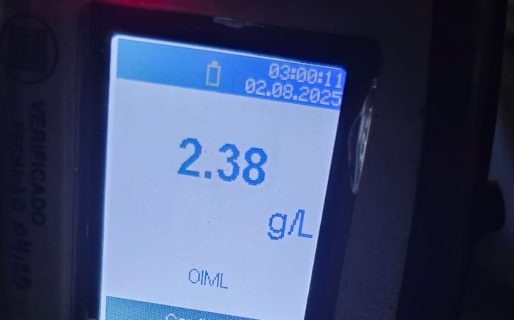 Detectaron a un conductor con 2,38 g/l de alcohol en sangre