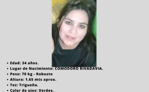 Buscan a Daiana, una mujer de 34 años desaparecida hace dos días en Comodoro