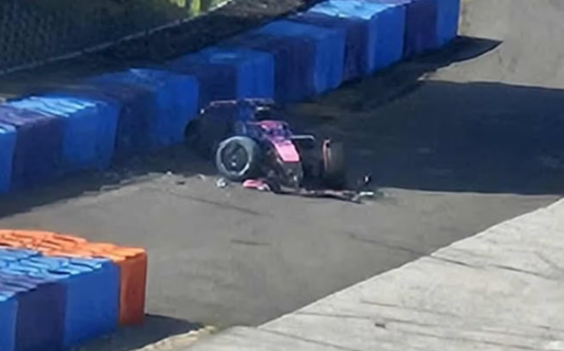 Colapinto tuvo un fuerte accidente durante una prueba de la F1