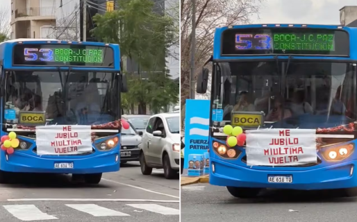 La emocionante última vuelta de un colectivero a punto de jubilarse