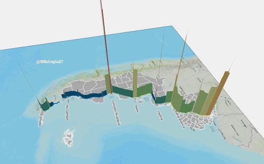 El eje de la Ruta 3 en 3D: Un análisis gráfico destaca la centralidad de Comodoro