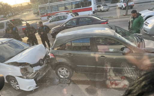 Accidente en cadena en Ruta 3 provocó un herido y congestión vehicular