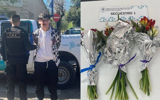 Detuvieron a un joven de 17 años por robar tres ramos de flores para su novia