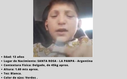 Buscan a un adolescente de 13 años desaparecido en Comodoro