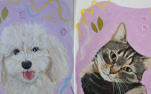 Vende cuadros pintados a mano para comprarle alimento a sus mascotas