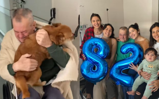Estuvo internado en terapia intensiva y dos meses después se reencontró con su perro