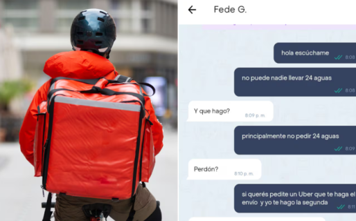 Pidió 24 botellas de agua por una app y el repartidor lo dejó sin palabras con su respuesta