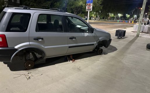 <strong>Quiso robar dos cubiertas y fue detenido a 50 metros del auto</strong>