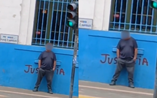 Vecinos difundieron imágenes de un hombre que aparentemente estaba «tocándose» en pleno centro