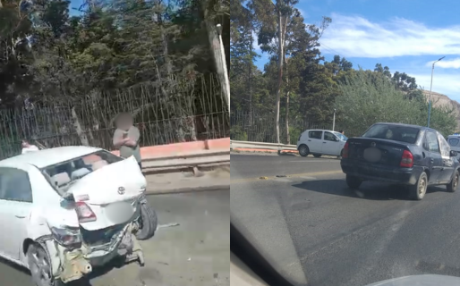 Choque múltiple a la altura de Chalet Huergo: al menos tres vehículos involucrados