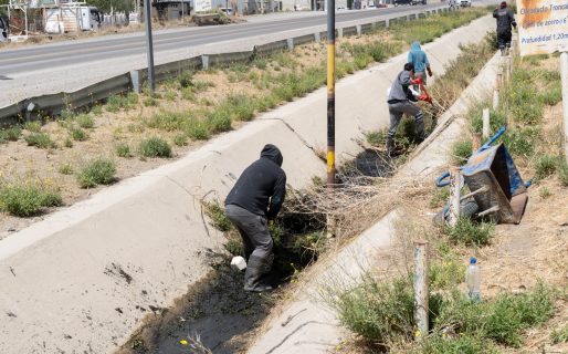 Iniciaron los trabajos de limpieza en el pluvial ubicado a la vera de la Ruta 3