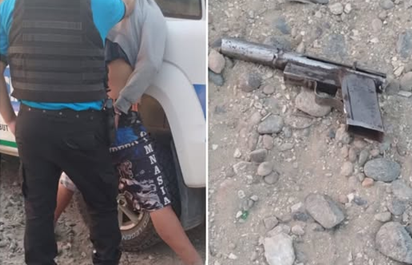 Los detuvieron por portar un arma de fuego y uno de ellos intentó pegarle a una mujer policía