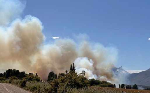 Incendio forestal activo en el oeste de Cholila: despliegue de brigadas y alerta preventiva