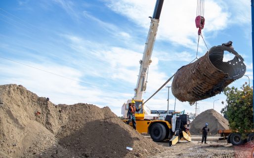 Avanza la obra de reemplazo del pluvial en la Ruta 3