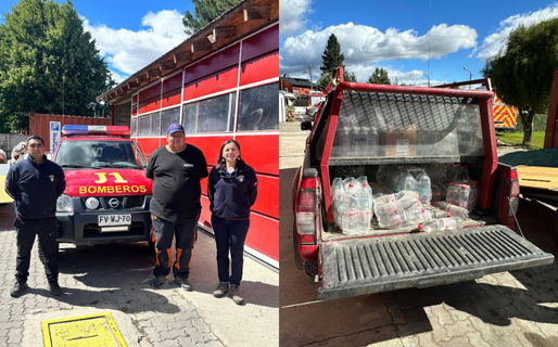 Bomberos de Chile aportaron donaciones en Trevelin: «No hay banderas ni límites que nos separen»