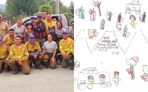 Un dibujo, una promesa y el abrazo que emocionó a los vecinos de Cholila