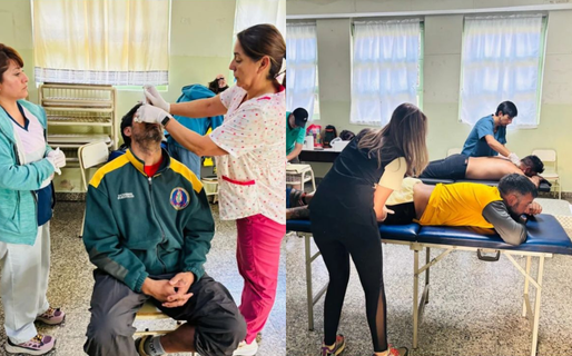 El Hospital Rural de El Hoyo montó un operativo sanitario para asistir a los brigadistas