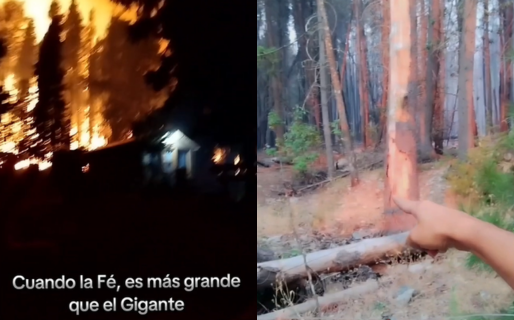 Un hombre pidió a Dios que protegiera su complejo y las llamas se detuvieron a los pocos metros