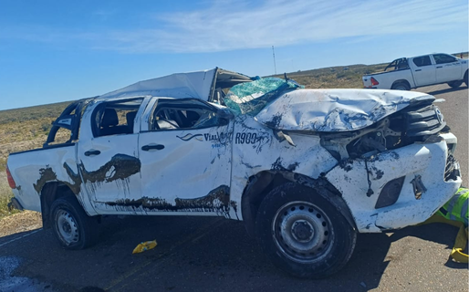 Un vuelco en Ruta 3 terminó con dos hombres hospitalizados en Comodoro