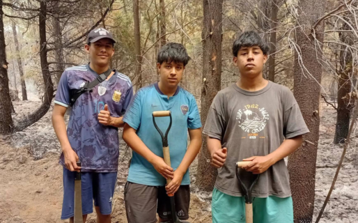 Tres adolescentes cruzaron el lago Epuyén para combatir el incendio junto a los brigadistas