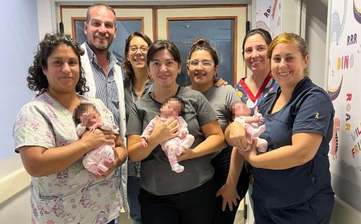 Las trigemelas nacidas en el Hospital de Trelew recibieron el alta médica tras 39 días de internación