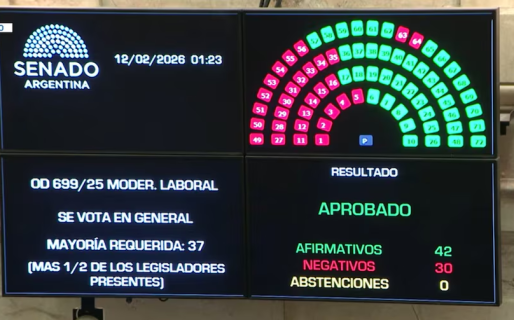 El Senado aprobó la reforma laboral en general