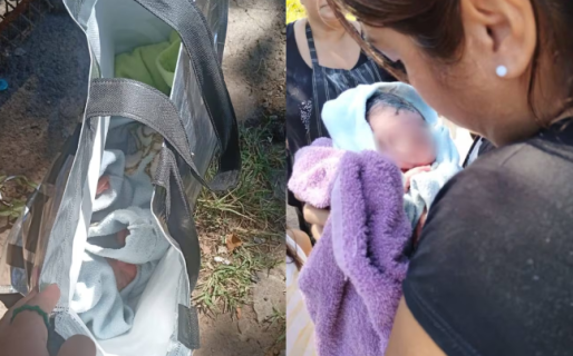 Encontraron a un recién nacido abandonado en una vereda y dentro de una bolsa